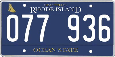 RI license plate 077936