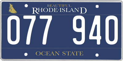 RI license plate 077940