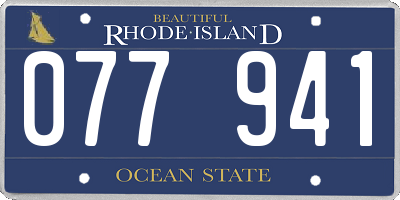RI license plate 077941