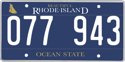 RI license plate 077943
