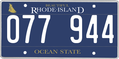 RI license plate 077944