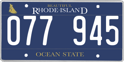 RI license plate 077945