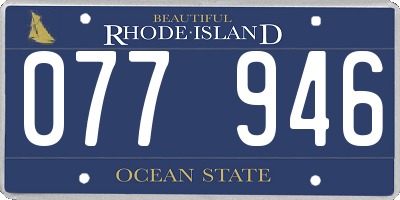 RI license plate 077946