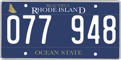 RI license plate 077948