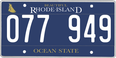 RI license plate 077949