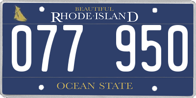 RI license plate 077950