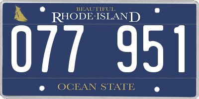 RI license plate 077951