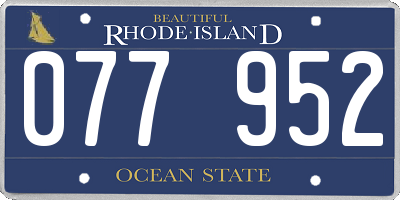 RI license plate 077952