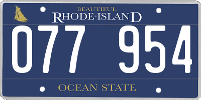 RI license plate 077954