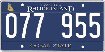 RI license plate 077955
