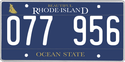 RI license plate 077956