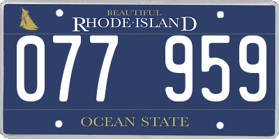 RI license plate 077959