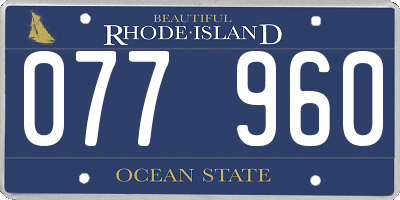 RI license plate 077960