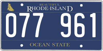 RI license plate 077961