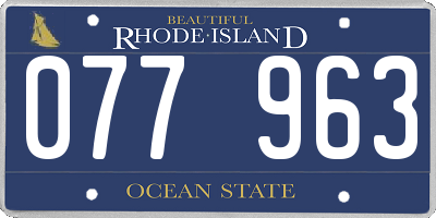 RI license plate 077963