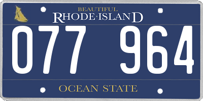 RI license plate 077964