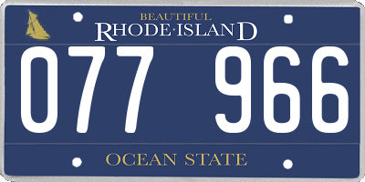 RI license plate 077966