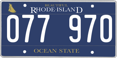 RI license plate 077970