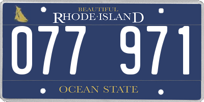 RI license plate 077971