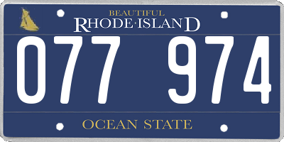 RI license plate 077974
