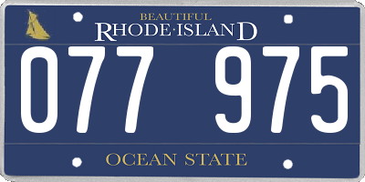 RI license plate 077975