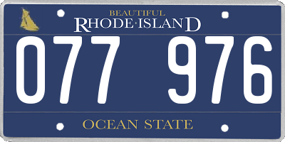 RI license plate 077976