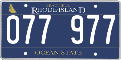 RI license plate 077977