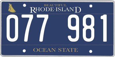 RI license plate 077981