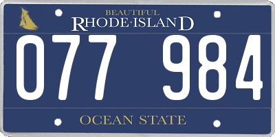 RI license plate 077984