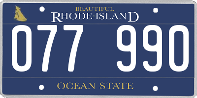 RI license plate 077990