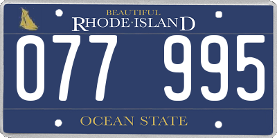 RI license plate 077995