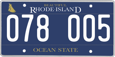 RI license plate 078005