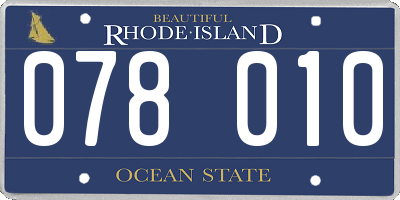 RI license plate 078010