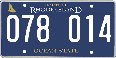 RI license plate 078014