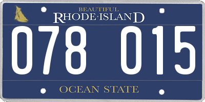 RI license plate 078015