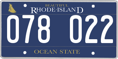 RI license plate 078022