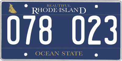 RI license plate 078023