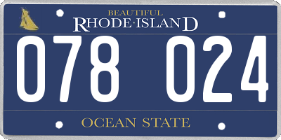 RI license plate 078024