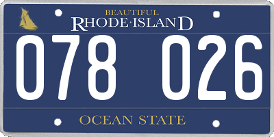 RI license plate 078026