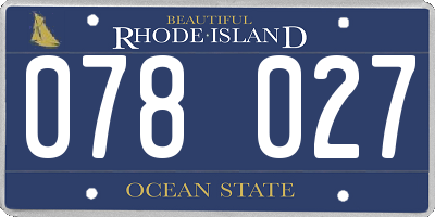 RI license plate 078027