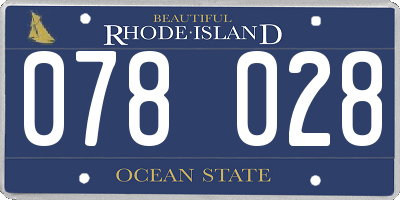 RI license plate 078028