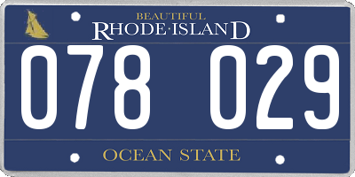 RI license plate 078029