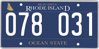 RI license plate 078031