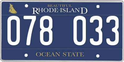 RI license plate 078033