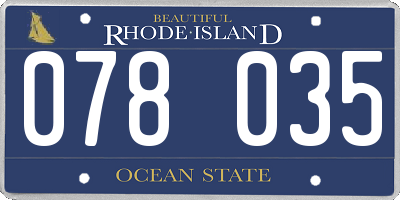 RI license plate 078035