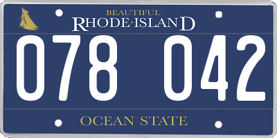 RI license plate 078042