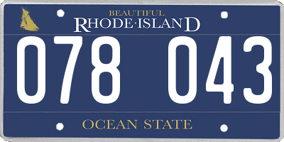 RI license plate 078043