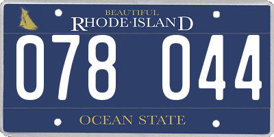 RI license plate 078044