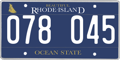 RI license plate 078045