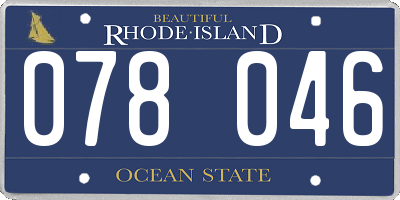 RI license plate 078046